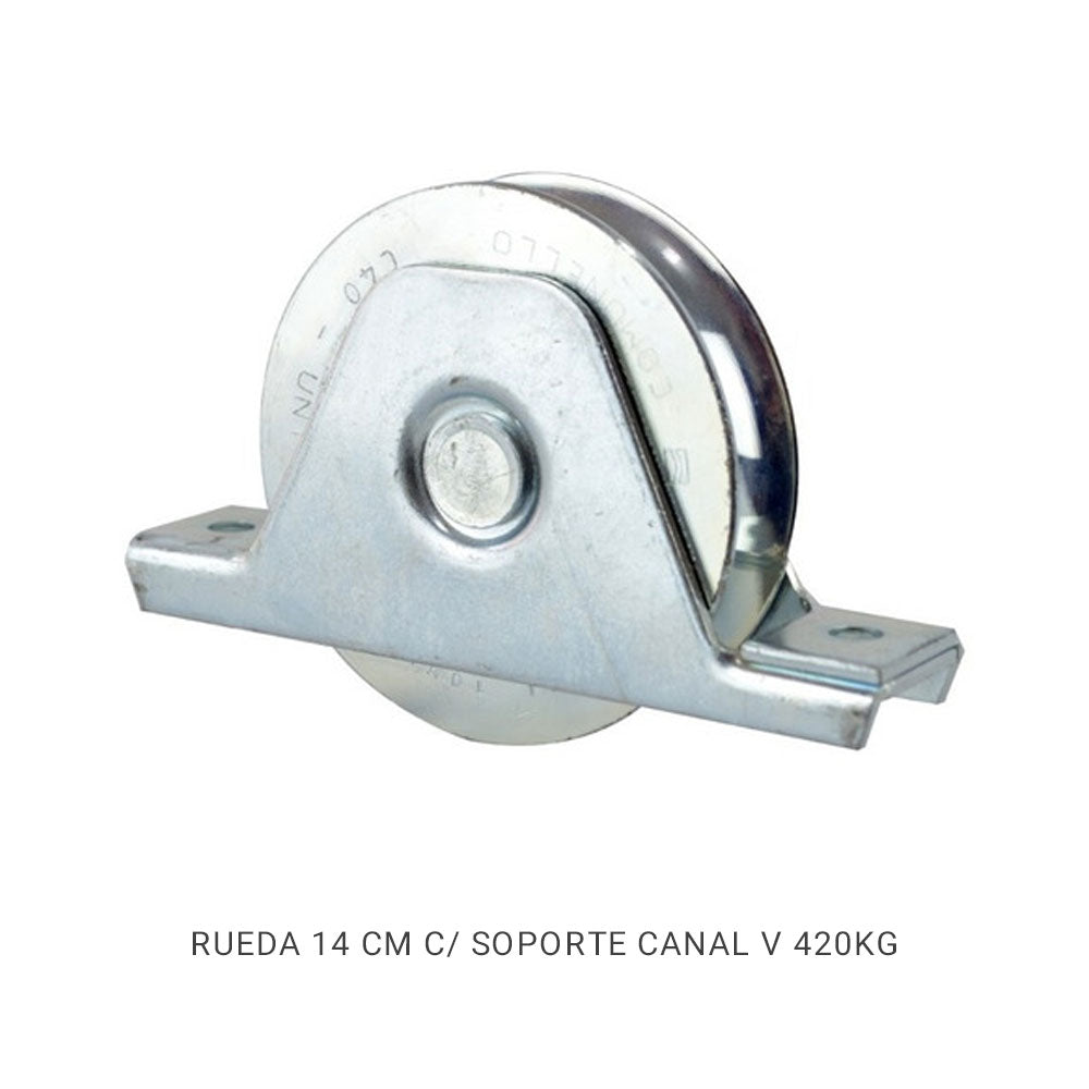 RUEDA 14CM CON SOPORTE CANAL V 420KG