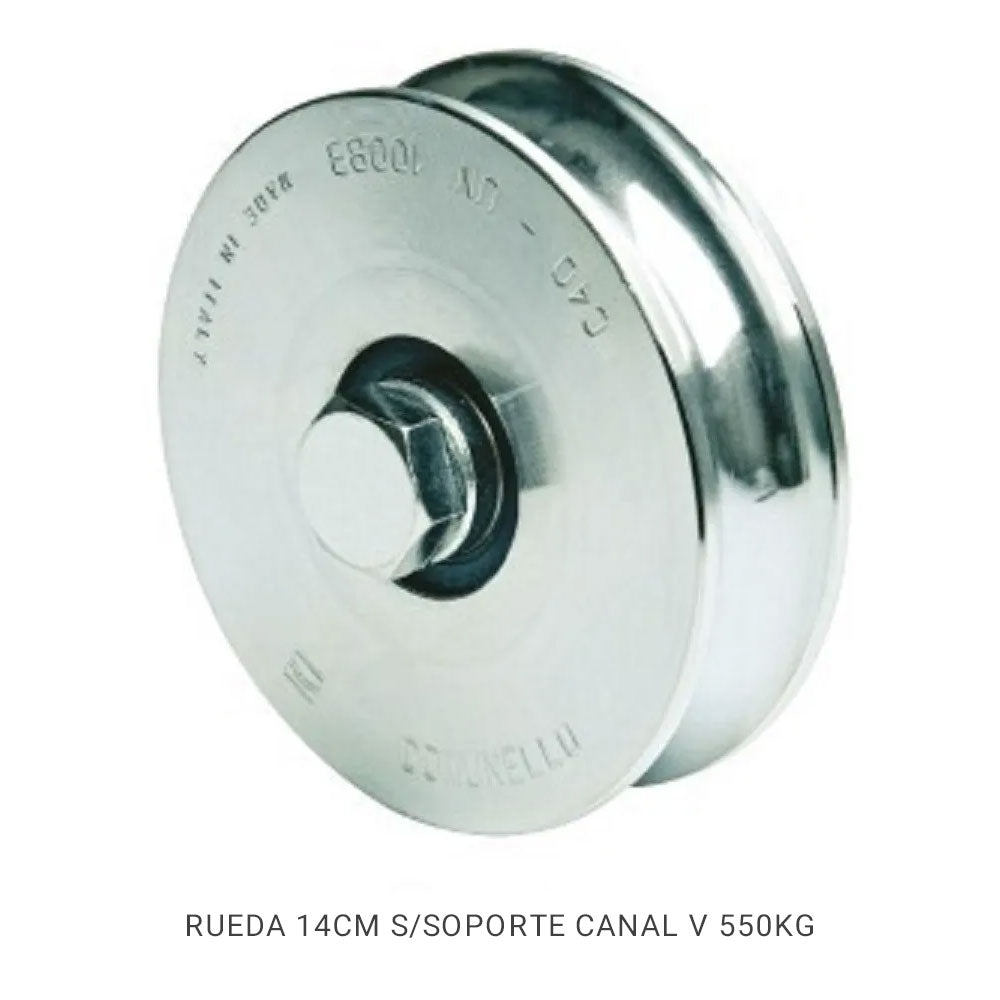 RUEDA 14CM SIN SOPORTE CANAL V 550KG