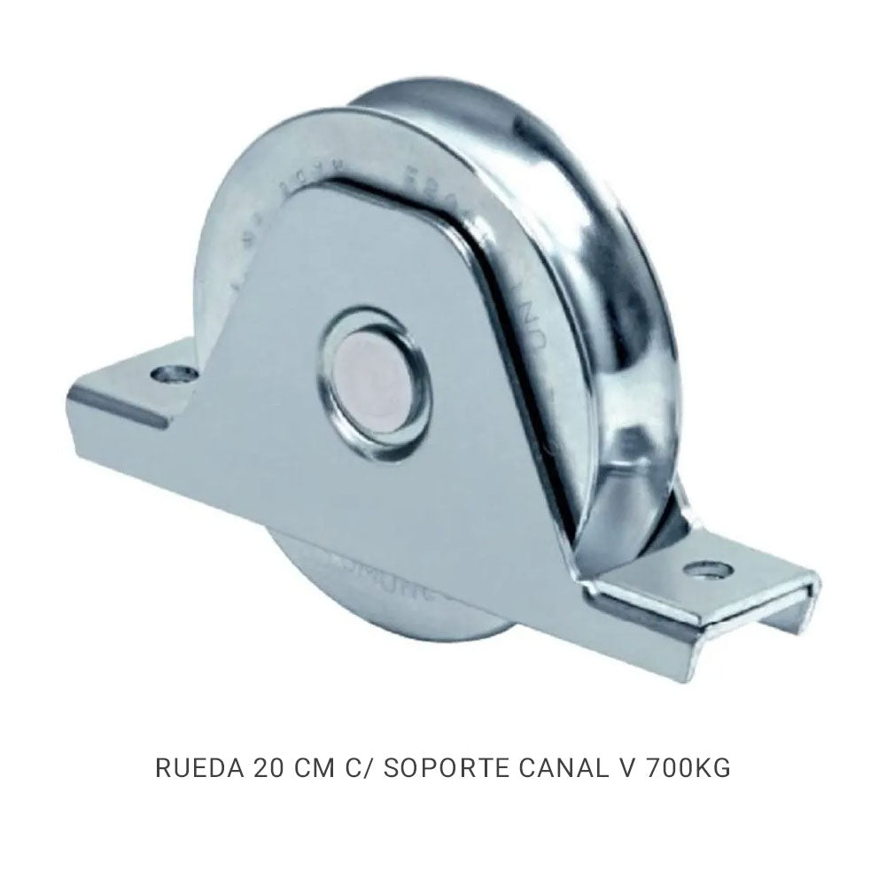 RUEDA 20CM CON SOPORTE CANAL V 700KG